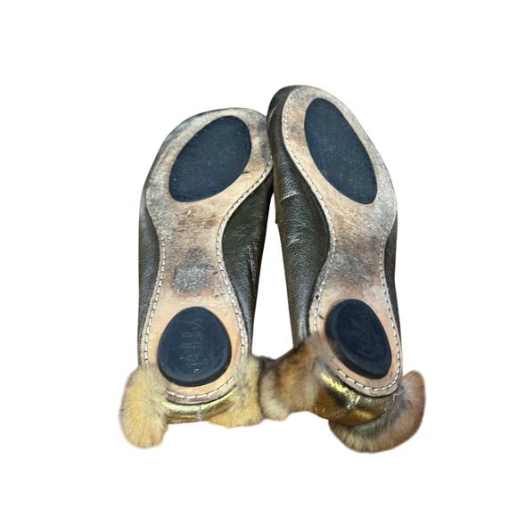 Hand made Maole leather and real fur slippers size 41 euro - us 10 women's - Picture 4 of 6